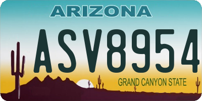 AZ license plate ASV8954