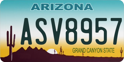 AZ license plate ASV8957
