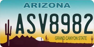 AZ license plate ASV8982