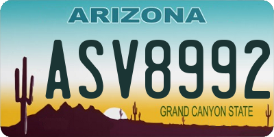 AZ license plate ASV8992