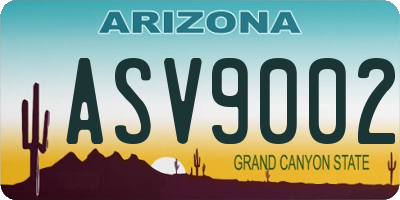 AZ license plate ASV9002