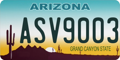 AZ license plate ASV9003