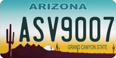 AZ license plate ASV9007