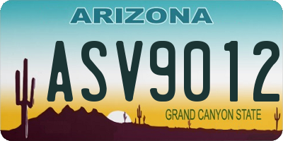 AZ license plate ASV9012