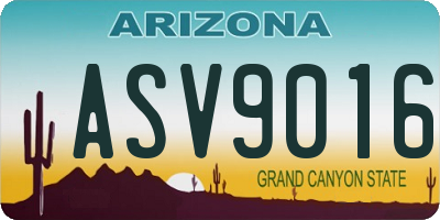 AZ license plate ASV9016