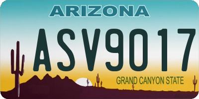 AZ license plate ASV9017