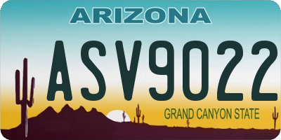 AZ license plate ASV9022