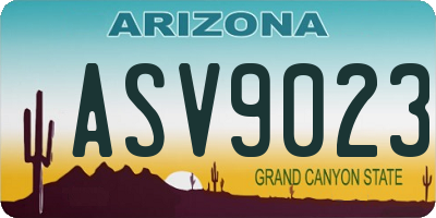 AZ license plate ASV9023