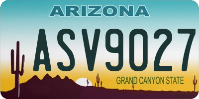 AZ license plate ASV9027