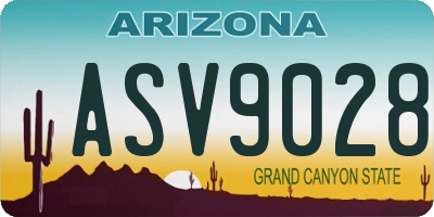 AZ license plate ASV9028