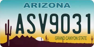 AZ license plate ASV9031