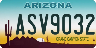 AZ license plate ASV9032