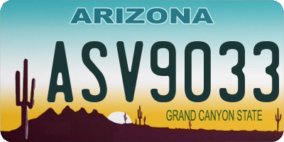 AZ license plate ASV9033