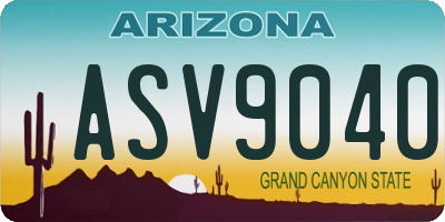 AZ license plate ASV9040