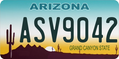 AZ license plate ASV9042