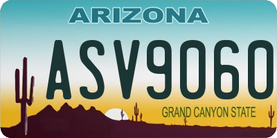 AZ license plate ASV9060