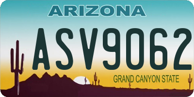 AZ license plate ASV9062