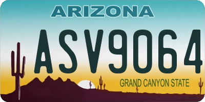AZ license plate ASV9064