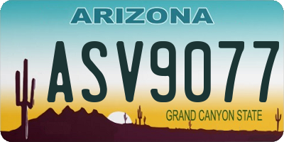 AZ license plate ASV9077