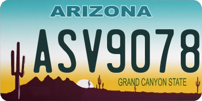 AZ license plate ASV9078
