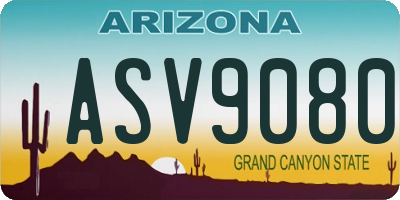 AZ license plate ASV9080
