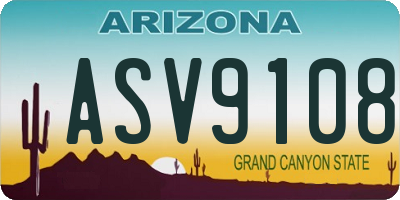 AZ license plate ASV9108