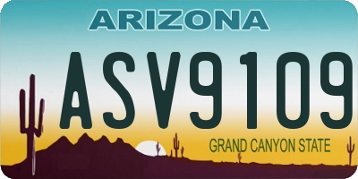 AZ license plate ASV9109