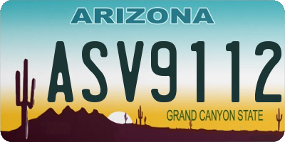 AZ license plate ASV9112