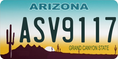 AZ license plate ASV9117