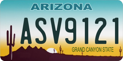 AZ license plate ASV9121