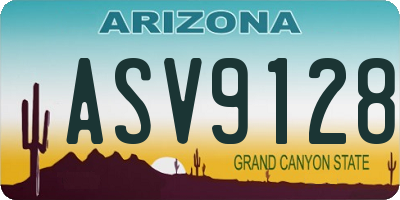 AZ license plate ASV9128