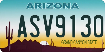 AZ license plate ASV9130