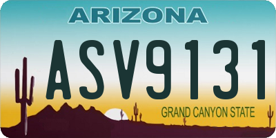 AZ license plate ASV9131