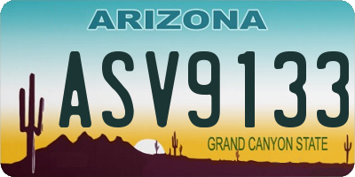 AZ license plate ASV9133