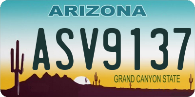 AZ license plate ASV9137