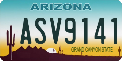 AZ license plate ASV9141