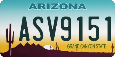 AZ license plate ASV9151