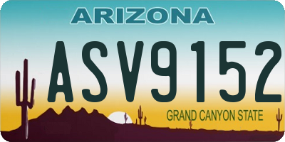 AZ license plate ASV9152