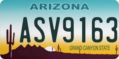 AZ license plate ASV9163