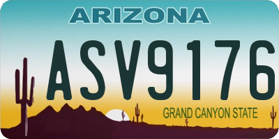 AZ license plate ASV9176