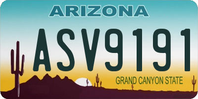 AZ license plate ASV9191
