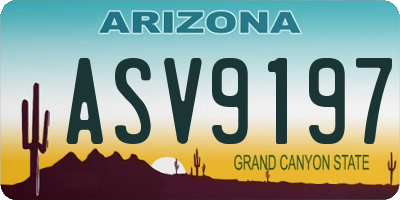 AZ license plate ASV9197