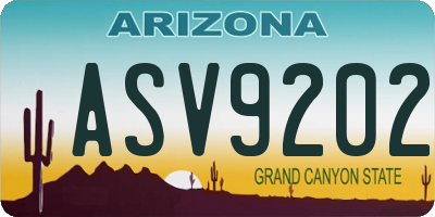 AZ license plate ASV9202