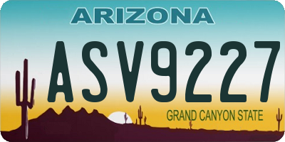 AZ license plate ASV9227
