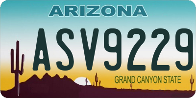 AZ license plate ASV9229