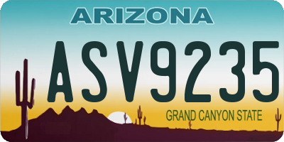 AZ license plate ASV9235