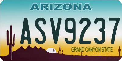 AZ license plate ASV9237