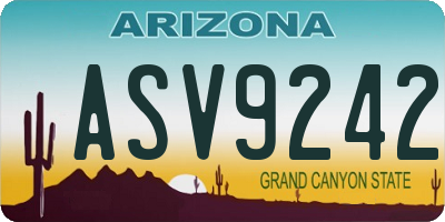 AZ license plate ASV9242