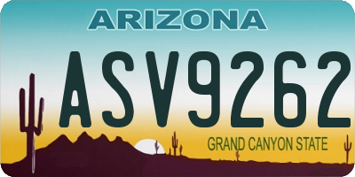 AZ license plate ASV9262