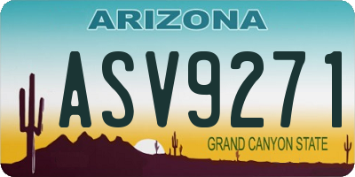 AZ license plate ASV9271